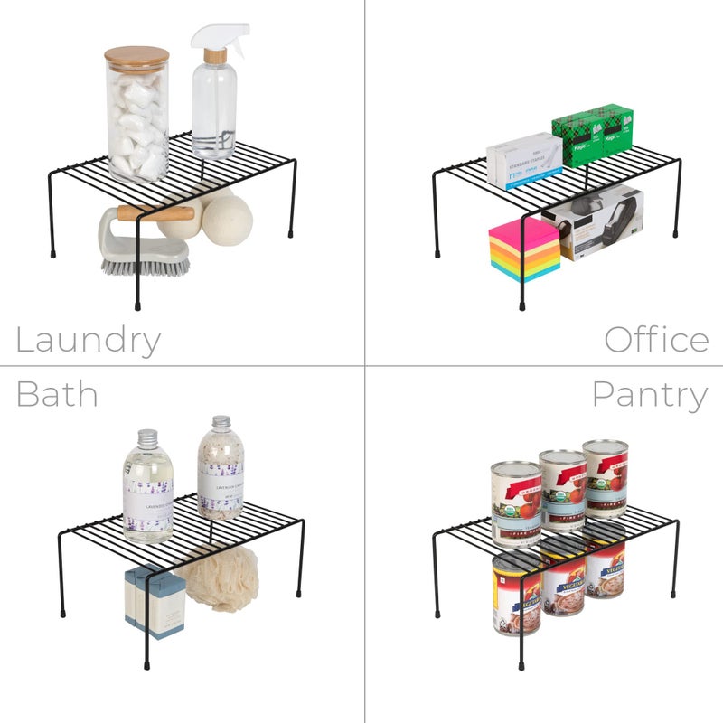 Smart Design Classic Storage Shelf â€“ Medium (8.5 x 13.25 in.), Black â€“ Steel Pantry Organizer with Rust-Resistant Finish and Non-Slip Feet for Easy Home Organization and Storage - Image 5